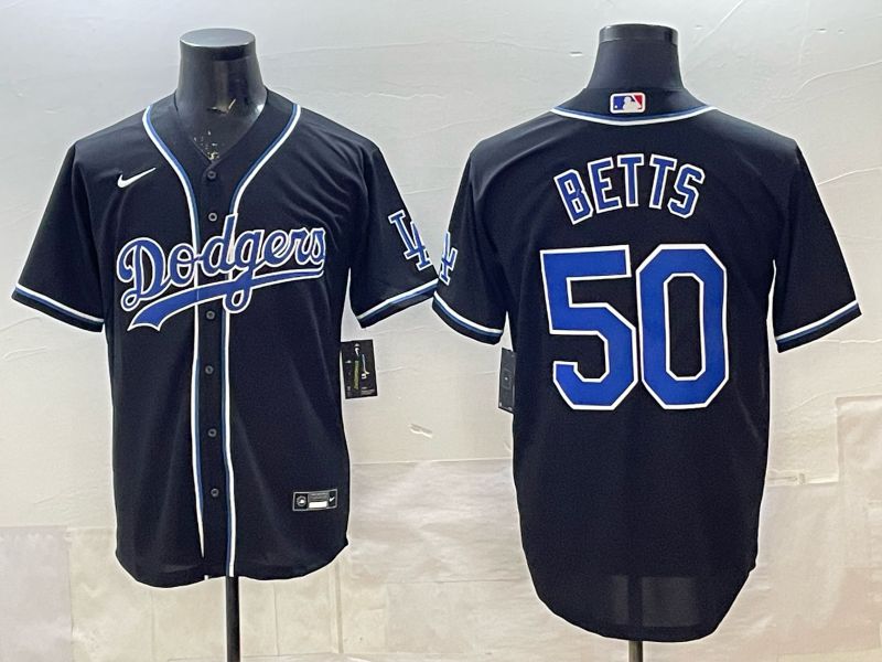 Men 2025 Nike Los Angeles Dodgers #50 Betts Black MLB Jersey style 001